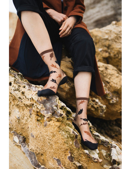 Atelier St Eustache Chaussettes transparentes Les Alpes Brown