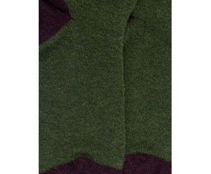 Plain socks Fleece wool socks - Campagne / Bordeaux 2
