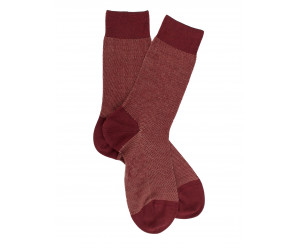 Doré Doré Chaussettes Vintage CHAUSSETTES CAVIAR EN LAINE MERINOS TONS BRIQUE ET BEIGE 2