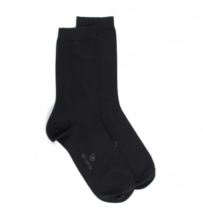 Doré Doré Chaussettes unies CHAUSSETTES FEMME EN COTON DOUX ET FIN NOIR