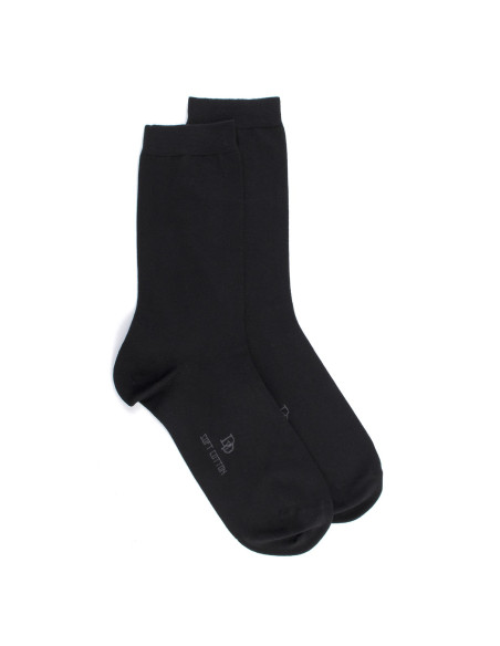 Doré Doré Chaussettes unies CHAUSSETTES FEMME EN COTON DOUX ET FIN NOIR