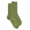 Doré Doré Chaussettes unies CHAUSSETTES FEMME EN COTON DOUX ET FIN VERT
