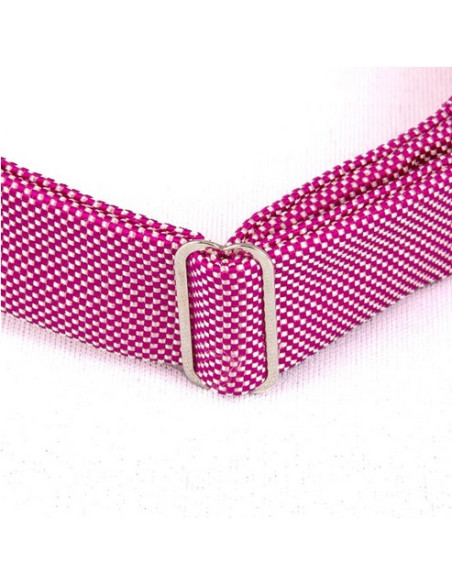 NOEUDS PAPILLON NOEUD PAPILLON - tissage fin rectangle rose et blanc