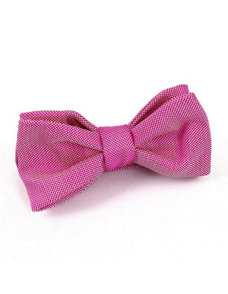 NOEUDS PAPILLON NOEUD PAPILLON - tissage fin rectangle rose et blanc