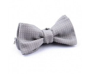 NOEUDS PAPILLON GRIS, MOTIF GEOMETRIQUE BLANC