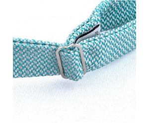 NOEUDS PAPILLON MOULINÉ TURQUOISE/BLANC 2