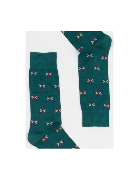 Fefè Napoli Chaussettes fantaisies CHAUSSETTES LIBELLULE couleur bleu canard