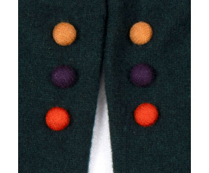 GANTS & MITAINES Mitaines en laine fine - boutons - vert 2