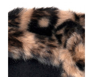 GANTS & MITAINES gants uni noir et fausse fourrure léopard 2