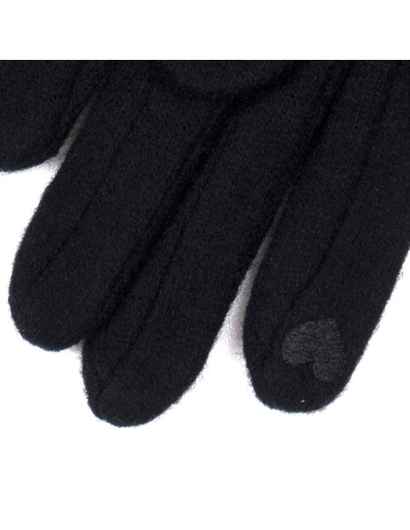 GANTS & MITAINES gants uni noir et fausse fourrure léopard