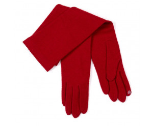GANTS & MITAINES gants long uni rouge