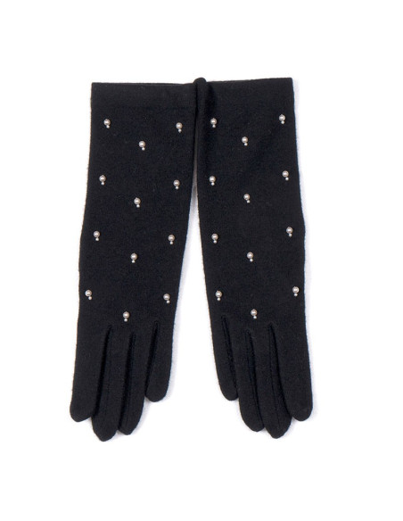 GANTS & MITAINES gants laine fine et perle noir