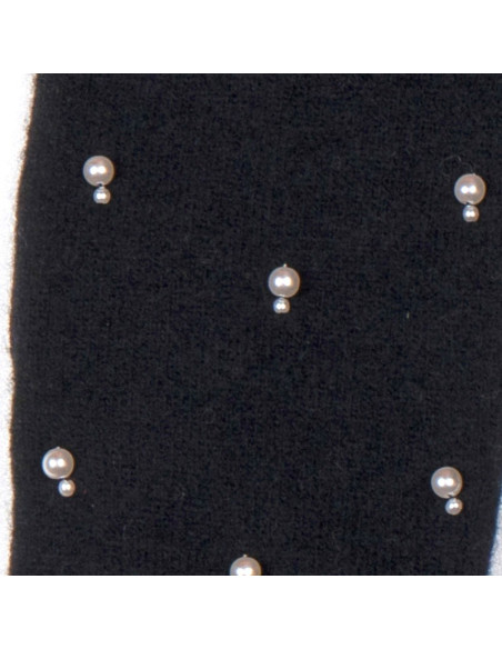 GANTS & MITAINES gants laine fine et perle noir