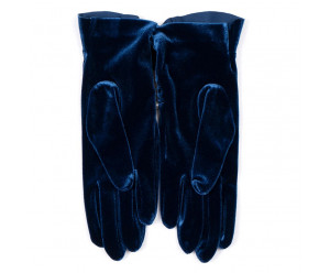 GANTS & MITAINES Gants du soir uni bleu nuit et perle ecru 2