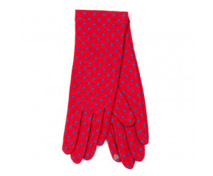 GANTS & MITAINES gants en coton rouge pois bleu