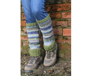 Mi-bas et guêtres fantaisies Guêtre en laine - lavande et anis