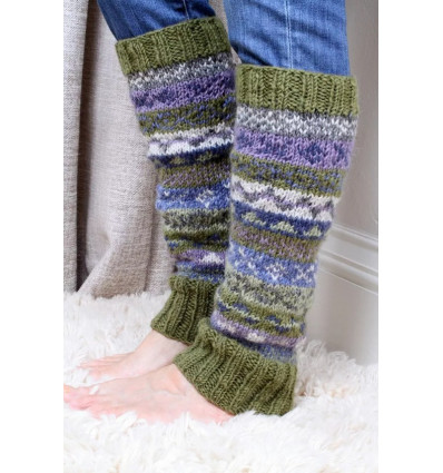 Mi-bas fantaisies Guêtre en laine - green and purple