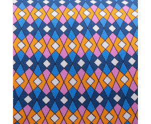 CRAVATES CRAVATE TWILL - GEOMETRIE ROSE ORANGE CIEL 2