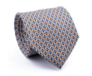 CRAVATES CRAVATE TWILL - OVALE BLANC BEIGE CIEL MARRON