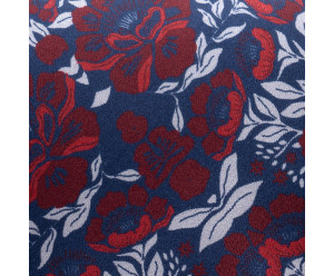 CRAVATES CRAVATE TWILL - FLEURS MARINE ROUGE GRIS PERLE 2