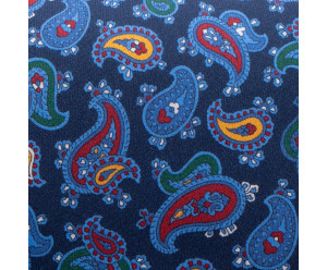 CRAVATES CRAVATE TWILL - PETIT PESLEY MULTICOLOR FOND MARINE 2