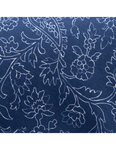 CRAVATES CRAVATE TWILL - FLEURS BLANCHES FOND BLEU