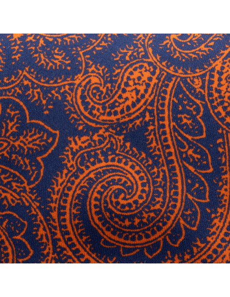 CRAVATES CRAVATE TWILL - CACHEMIRE ORANGE FOND MARINE