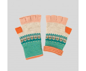 GANTS & MITAINES MITAINES 100% LAINE - TURQUOISE/ORANGE