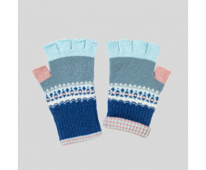 GANTS & MITAINES MITAINES 100% LAINE - bleu/ciel et rose poudre
