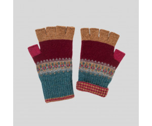 GANTS & MITAINES MITAINES 100% LAINE - bordeaux / Camel