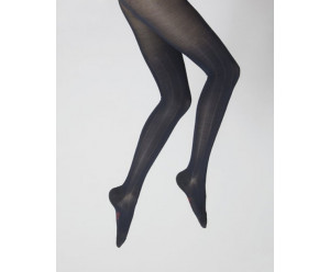 Collants unis et fantaisies Berthe aux grands pieds - Soie / Marine