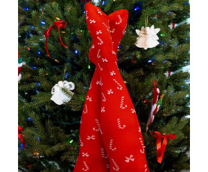 Collants unis et fantaisies Collant de noel - candy cane rouge