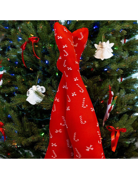 Collants unis et fantaisies Collant de noel - candy cane rouge