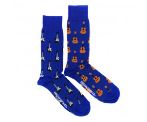 chaussettes dépareillées guitares