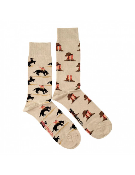 chaussettes dépareillées cowboy