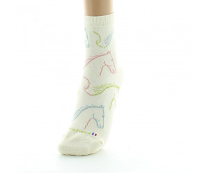 chaussette courte motif chevaux 2
