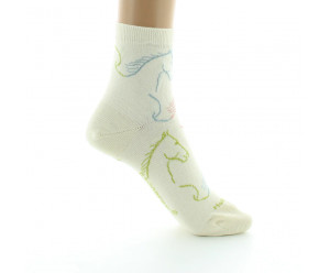 Chaussette courte à motif chevaux