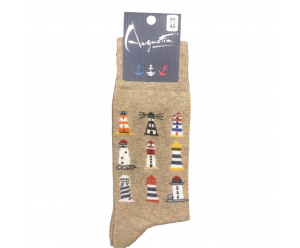 Chaussette Augustin motif bord de mer