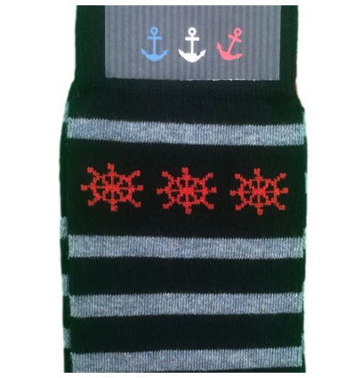 Chaussette Augustin motif bord de mer