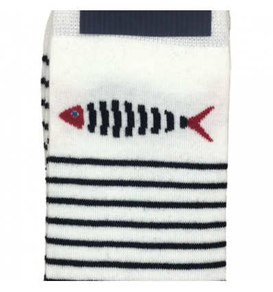 Chaussette Augustin motif bord de mer