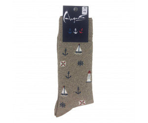 Chaussette Augustin motif bord de mer