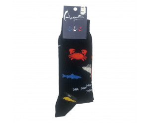 Chaussette Augustin motif bord de mer