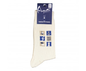 Chaussette Augustin motif bord de mer