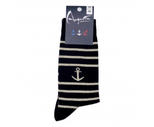Chaussette Augustin motif bord de mer