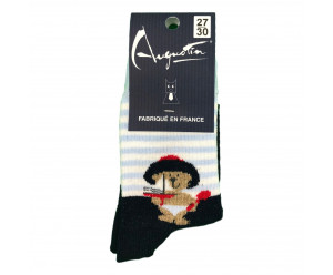 Chaussette Augustin motif bord de mer