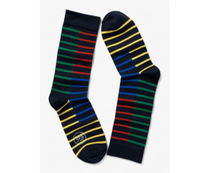 chaussettes fantaisies à rayures multicolors