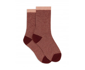 Doré Doré - Chaussette enfant en laine et lurex, caviar rouge