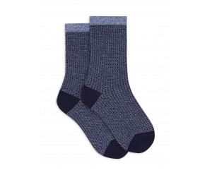 Doré Doré - Chaussette enfant en laine et lurex, caviar bleu