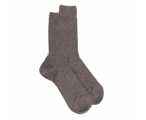 Doré Doré Chaussettes unies Chaussette en laine mérinos à côtes - LOUTRE