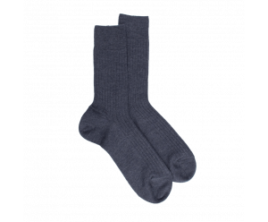 Chaussettes en laine côtelé pour homme